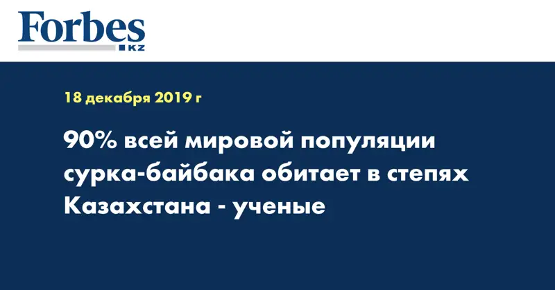 90% всей мировой популяции сурка-байбака обитает в степях Казахстана - ученые