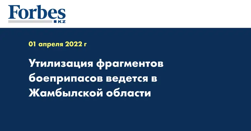 Утилизация фрагментов боеприпасов ведется в Жамбылской области