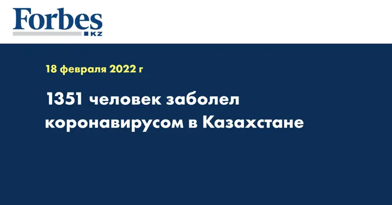 1351 человек заболел коронавирусом в Казахстане