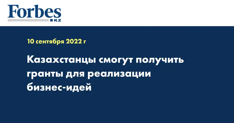 Казахстанцы смогут получить гранты для реализации бизнес-идей