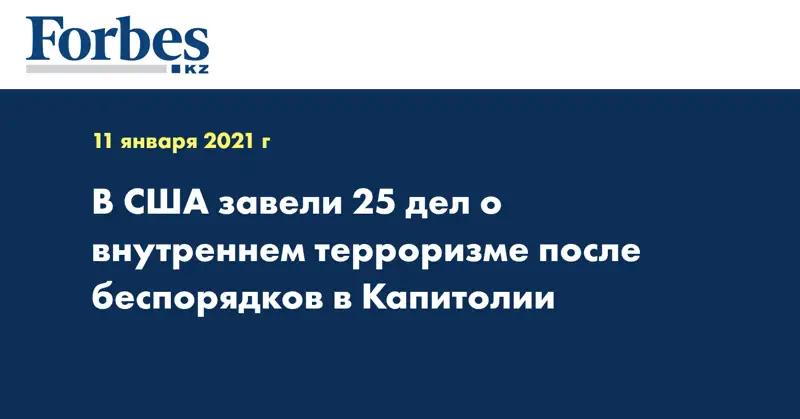 В США завели 25 дел о внутреннем терроризме после беспорядков в Капитолии
