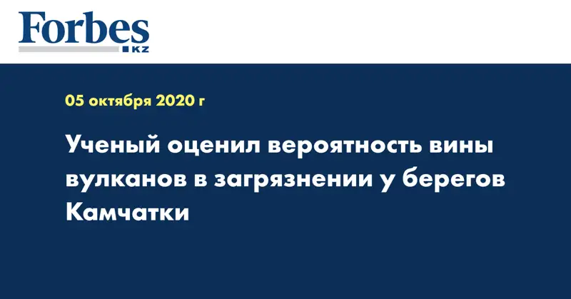 Ученый оценил вероятность вины вулканов в загрязнении у берегов Камчатки