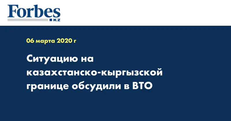 Ситуацию на казахстанско-кыргызской границе обсудили в ВТО