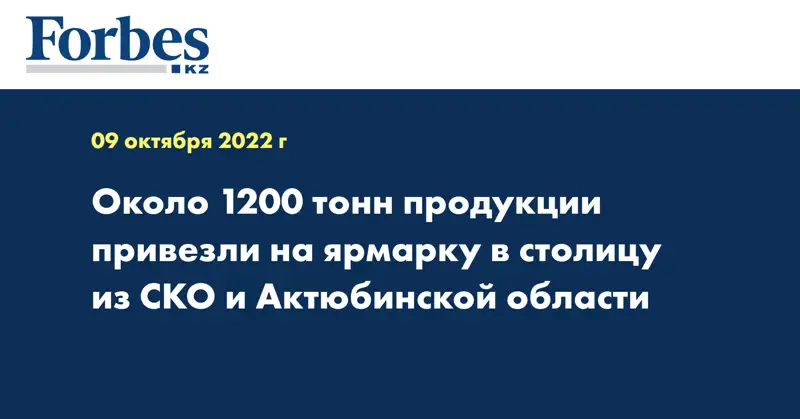 Около 1200 тонн продукции привезли на ярмарку в столицу из СКО и Актюбинской области