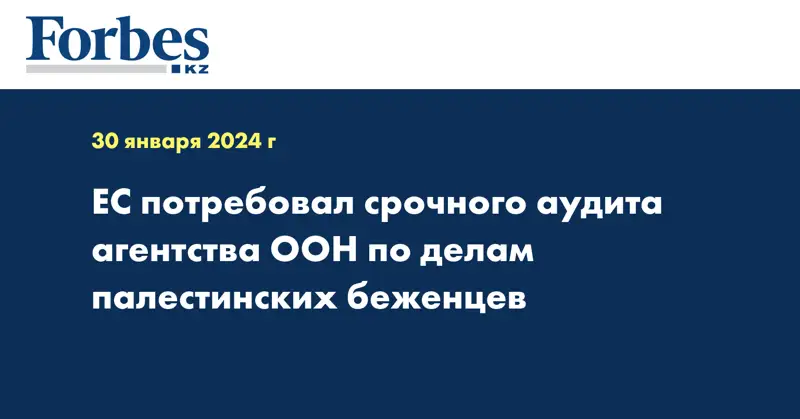 ЕС потребовал срочного аудита агентства ООН по делам палестинских беженцев