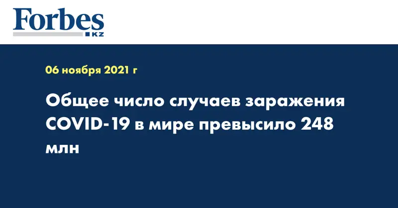 Общее число случаев заражения COVID-19 в мире превысило 248 млн