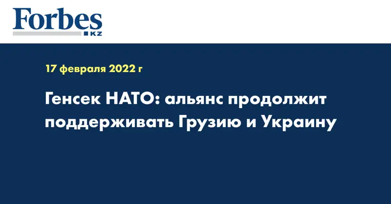 Генсек НАТО: альянс продолжит поддерживать Грузию и Украину