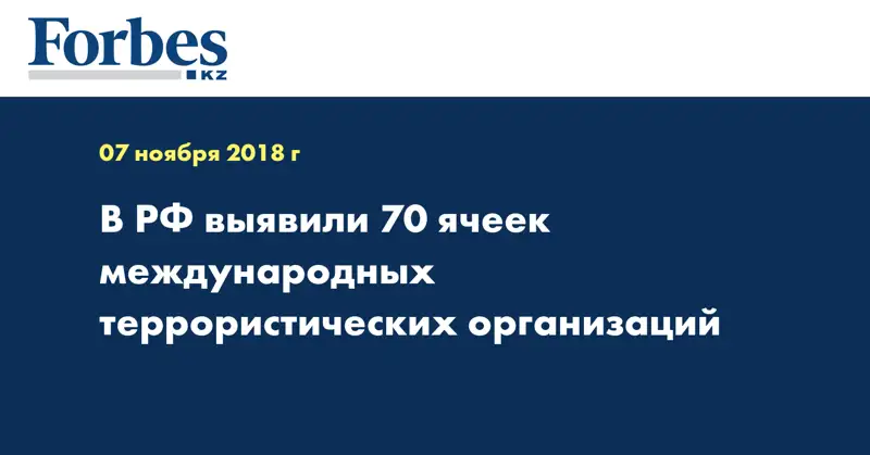 В РФ выявили 70 ячеек международных террористических организаций