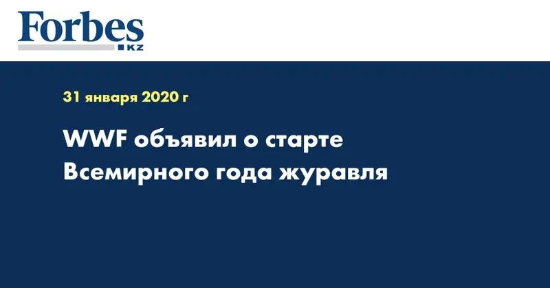 WWF объявил о старте Всемирного года журавля