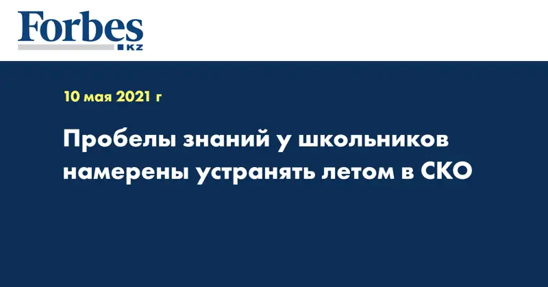 Пробелы знаний у школьников намерены устранять летом в СКО