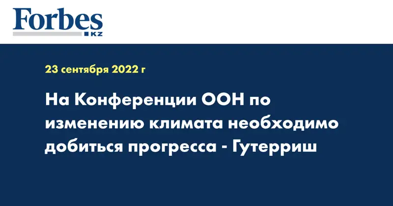На Конференции ООН по изменению климата необходимо добиться прогресса - Гутерриш