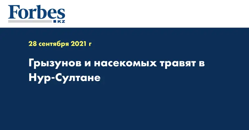 Грызунов и насекомых травят в Нур-Султане