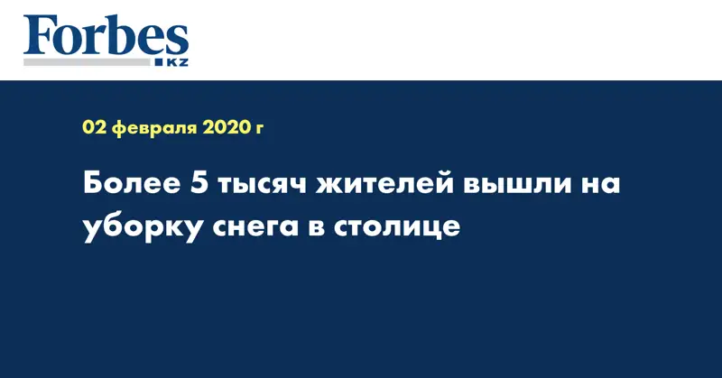 Более 5 тысяч жителей вышли на уборку снега в столице 