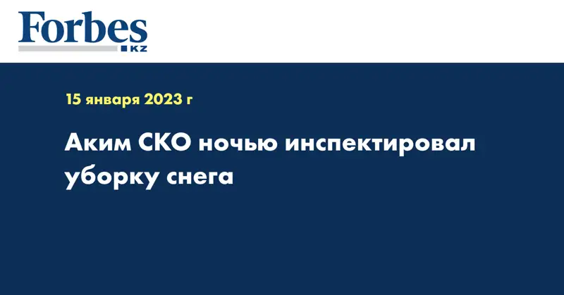 Аким СКО ночью инспектировал уборку снега