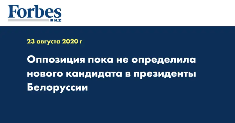 Оппозиция пока не определила нового кандидата в президенты Белоруссии