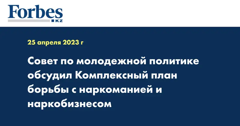 Совет по молодежной политике обсудил Комплексный план борьбы с наркоманией и наркобизнесом