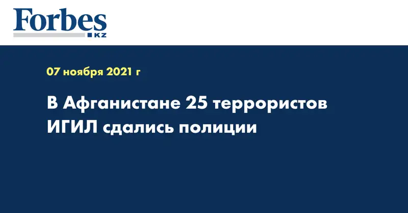 В Афганистане 25 террористов ИГИЛ сдались полиции