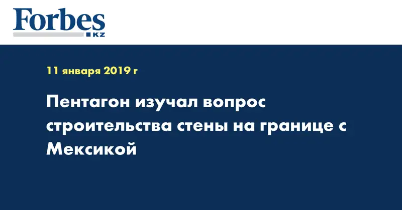 Пентагон изучал вопрос строительства стены на границе с Мексикой