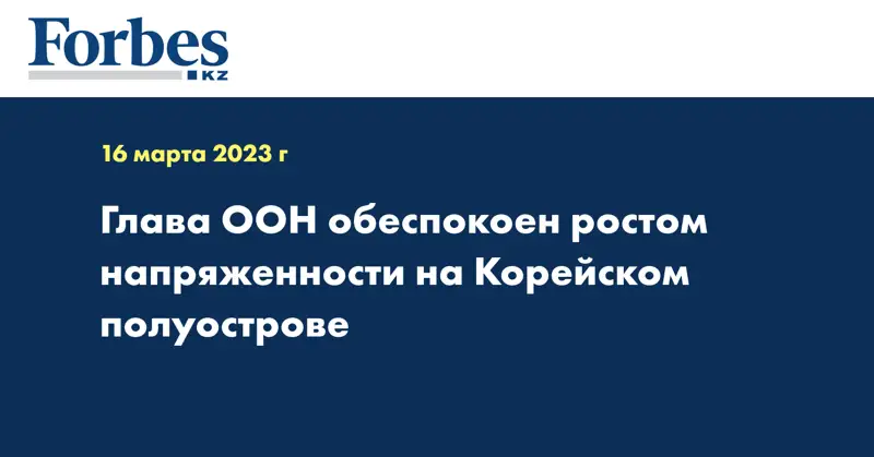 Глава ООН обеспокоен ростом напряженности на Корейском полуострове