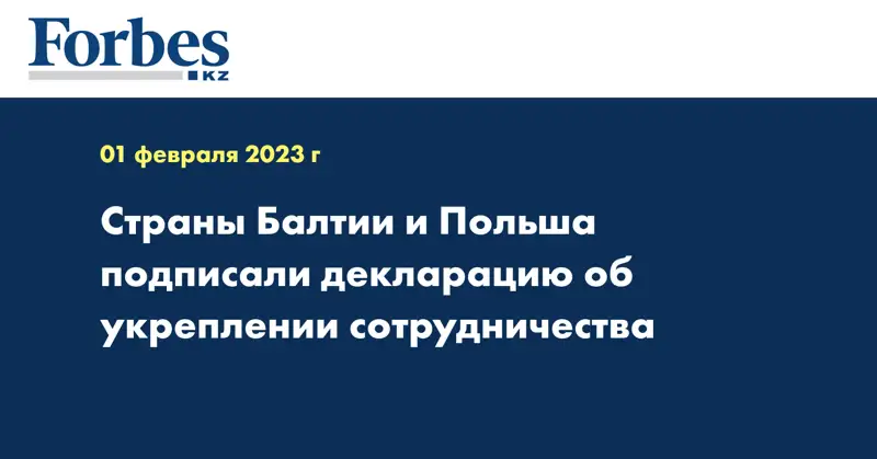 Страны Балтии и Польша подписали декларацию об укреплении сотрудничества