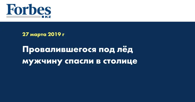 Провалившегося под лед мужчину спасли в столице