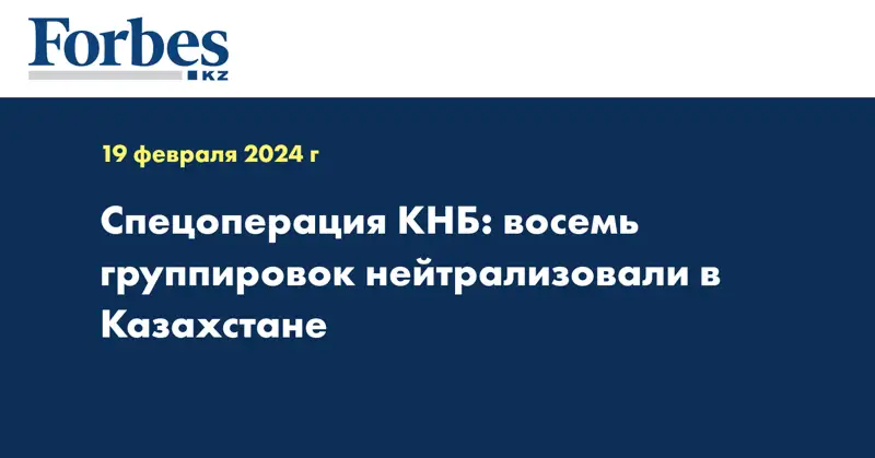 Спецоперация КНБ: восемь группировок нейтрализовали в Казахстане