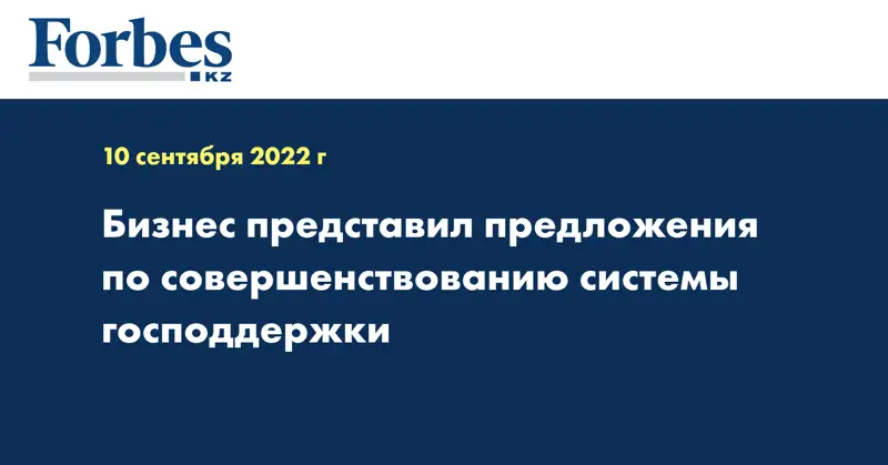 Бизнес представил предложения по совершенствованию системы господдержки