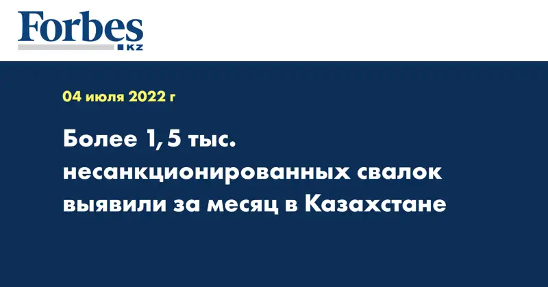 Более 1,5 тыс. несанкционированных свалок выявили за месяц в Казахстане