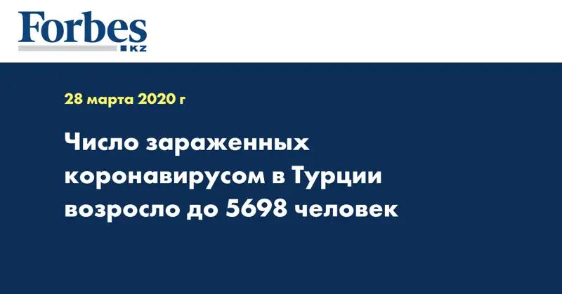 Число зараженных коронавирусом в Турции возросло до 5698 человек