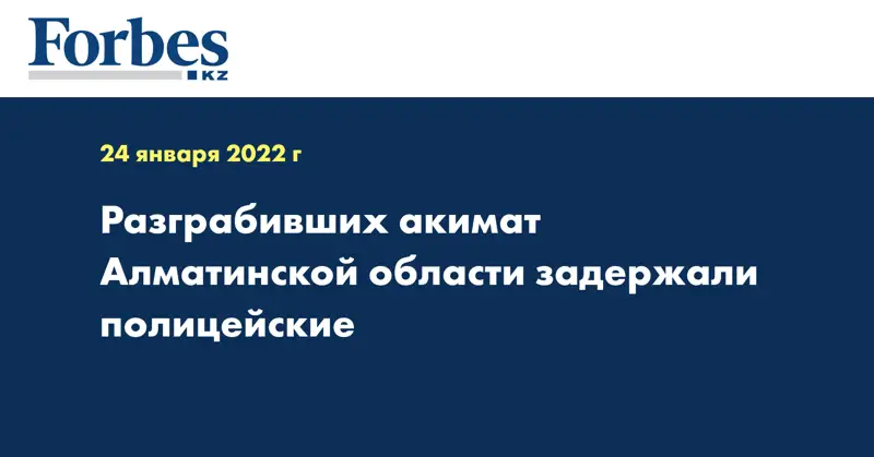 Разграбивших акимат Алматинской области задержали полицейские