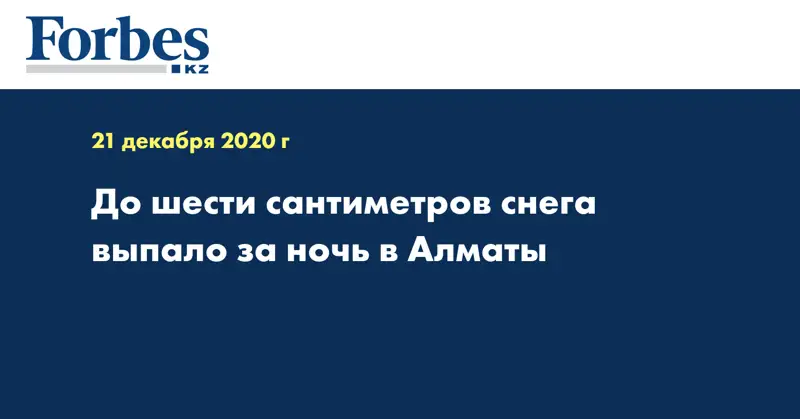 До шести сантиметров снега выпало за ночь в Алматы