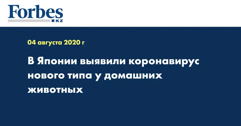 В Японии выявили коронавирус нового типа у домашних животных