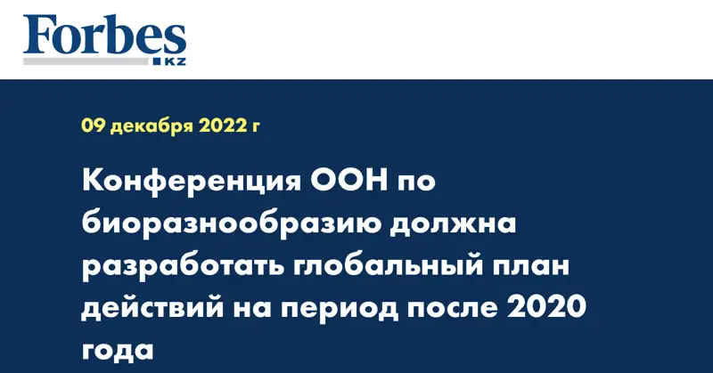 Конференция ООН по биоразнообразию должна разработать глобальный план действий на период после 2020 года