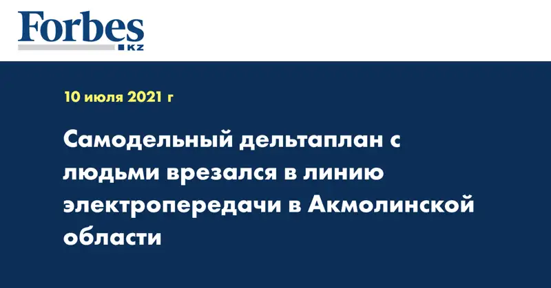 Самодельный дельтаплан с людьми врезался в линию электропередачи в Акмолинской области