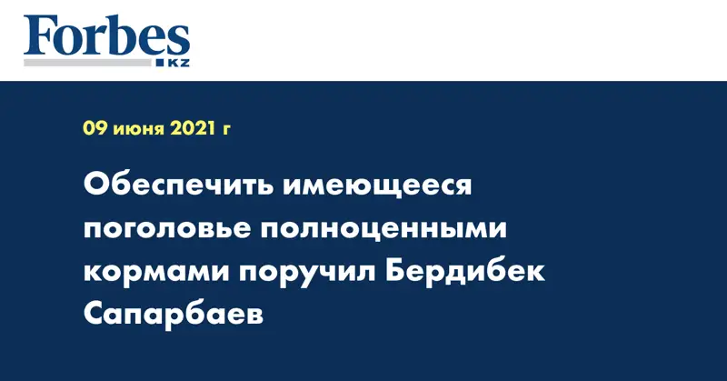 Обеспечить имеющееся поголовье полноценными кормами поручил Бердибек Сапарбаев