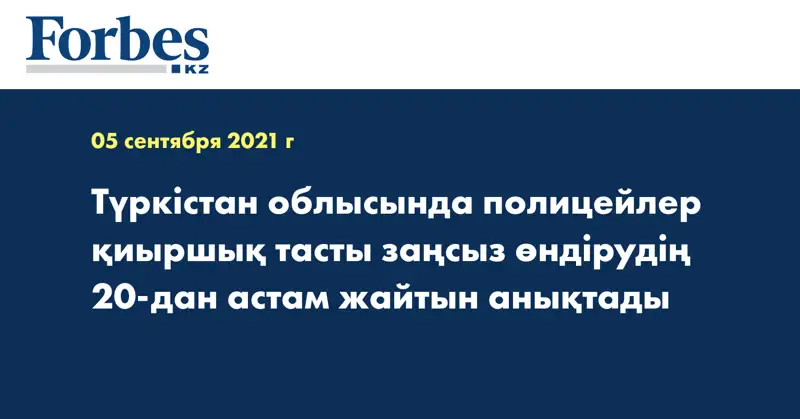 Түркістан облысында полицейлер қиыршық тасты заңсыз өндірудің 20-дан астам жайтын анықтады