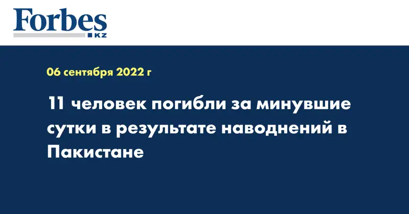 11 человек погибли за минувшие сутки в результате наводнений в Пакистане