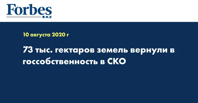  73 тыс. гектаров земель вернули в госсобственность в СКО
