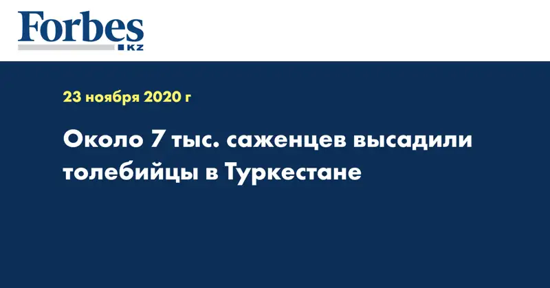 Около 7 тыс. саженцев высадили толебийцы в Туркестане