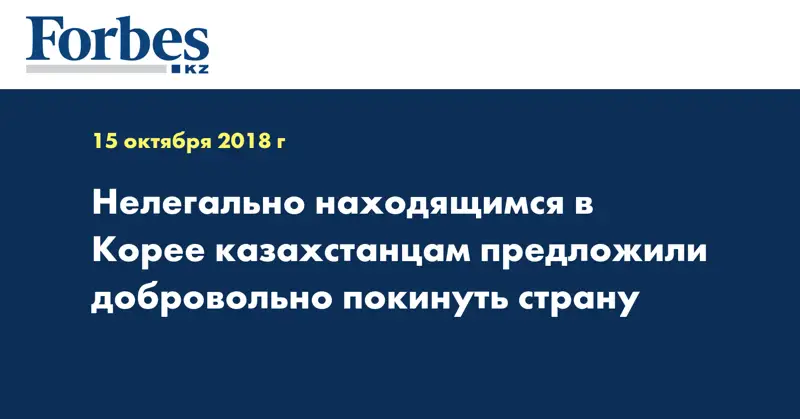 Нелегально находящимся в Корее казахстанцам предложили добровольно покинуть страну