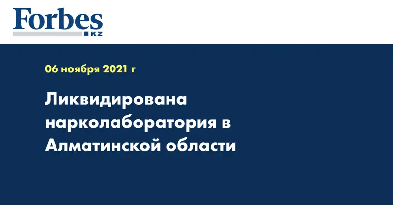 Ликвидирована нарколаборатория в Алматинской области  