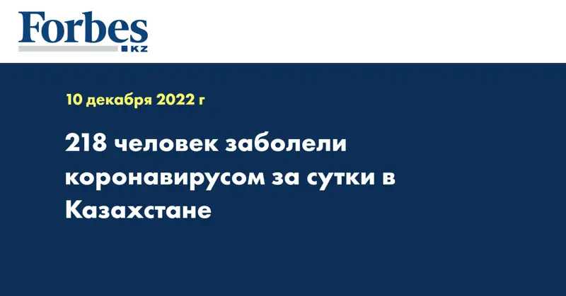 218 человек заболели коронавирусом за сутки в Казахстане