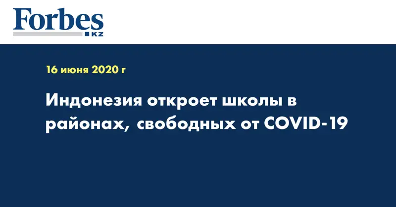Индонезия откроет школы в районах, свободных от COVID-19