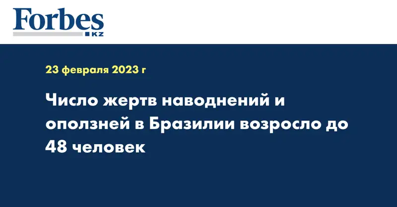 Число жертв наводнений и оползней в Бразилии возросло до 48 человек