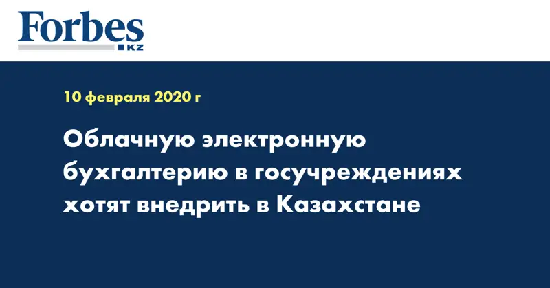 Облачную электронную бухгалтерию в госучреждениях хотят внедрить в Казахстане