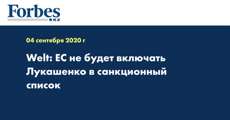Welt: ЕС не будет включать Лукашенко в санкционный список