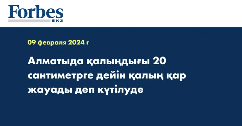 Алматыда қалыңдығы 20 сантиметрге дейін қалың қар жауады деп күтілуде