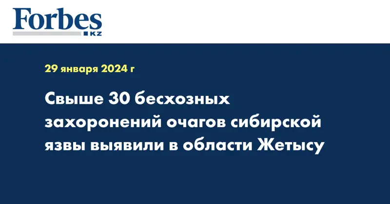 Свыше 30 бесхозных захоронений очагов сибирской язвы выявили в области Жетысу