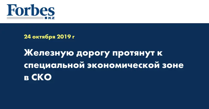 Железную дорогу протянут к специальной экономической зоне в СКО