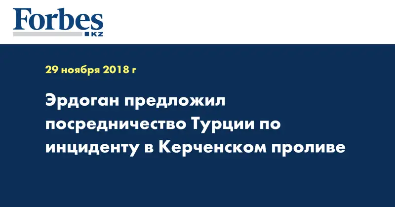 Эрдоган предложил посредничество Турции по инциденту в Керченском проливе
